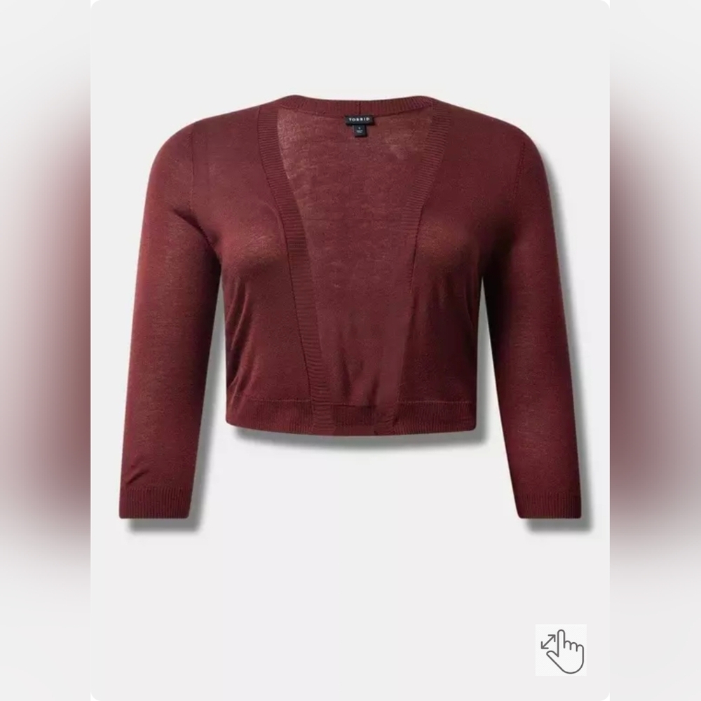 Torrid 3/4 Sleeve Cropped Shrug